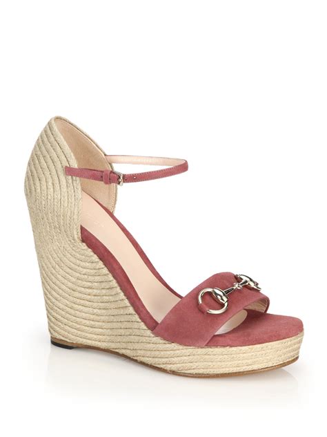 gucci wedges sandals|gucci espadrilles wedges pink.